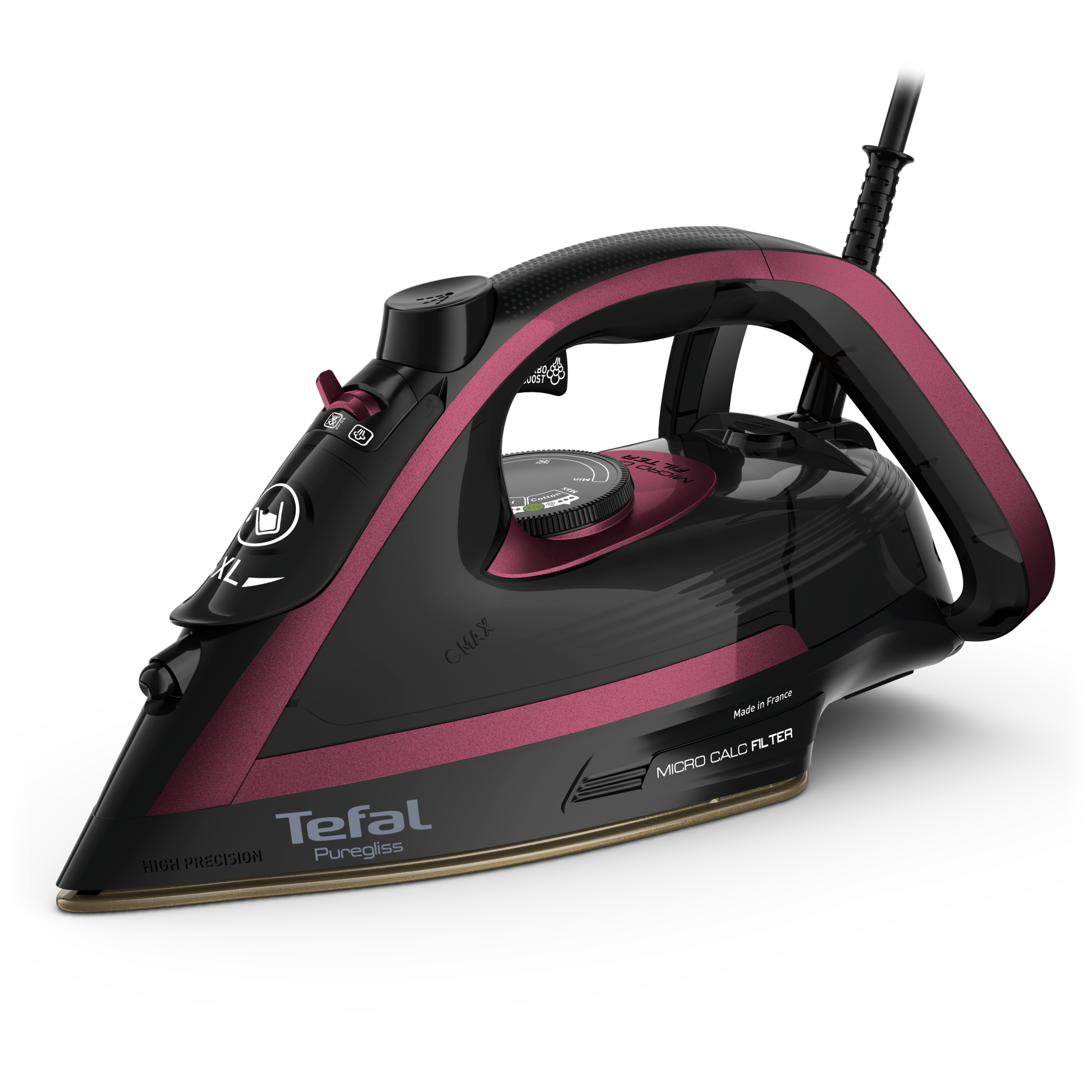 Żelazko parowe, Tefal Puregliss, 3000 W, system antywapienny, strażak