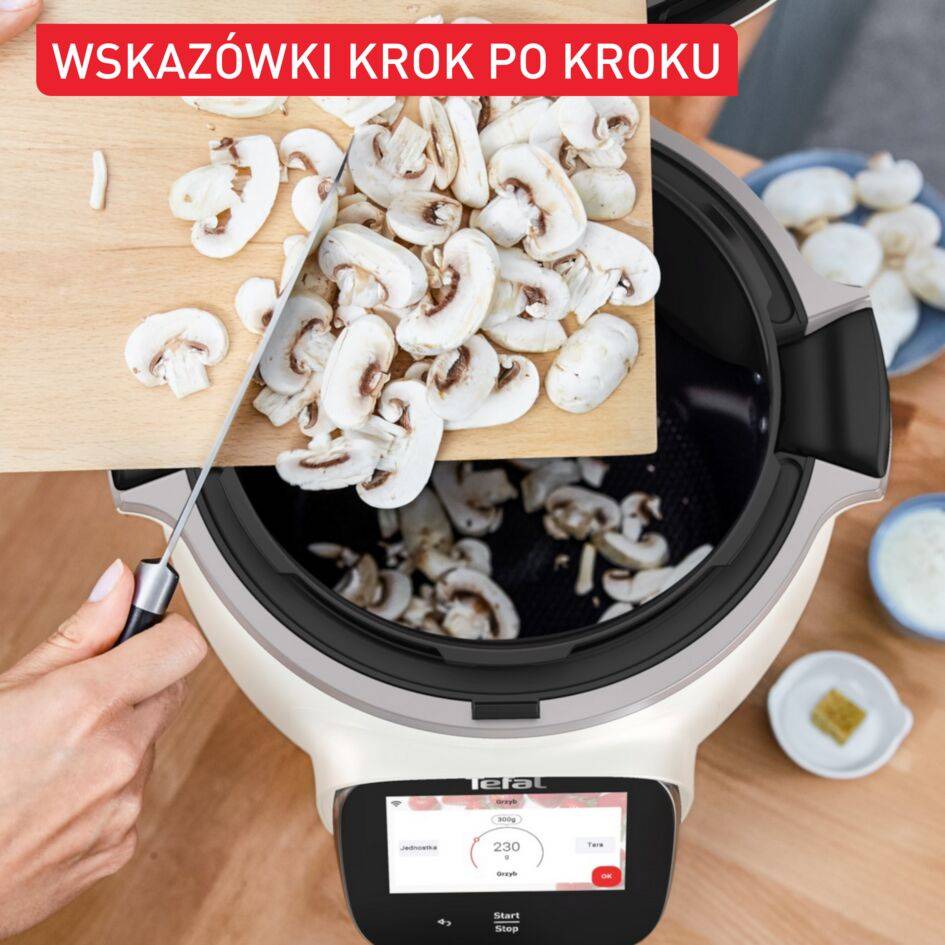 Multicooker TEFAL Cook4me Touch Pro z pokrywą Extra Crisp. Wbudowana waga