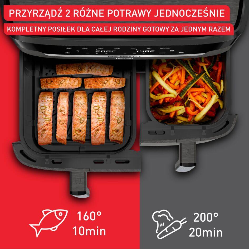 FRYTOWNICA AIR FRYER DUAL ZONE - CZARNA EY942HE0