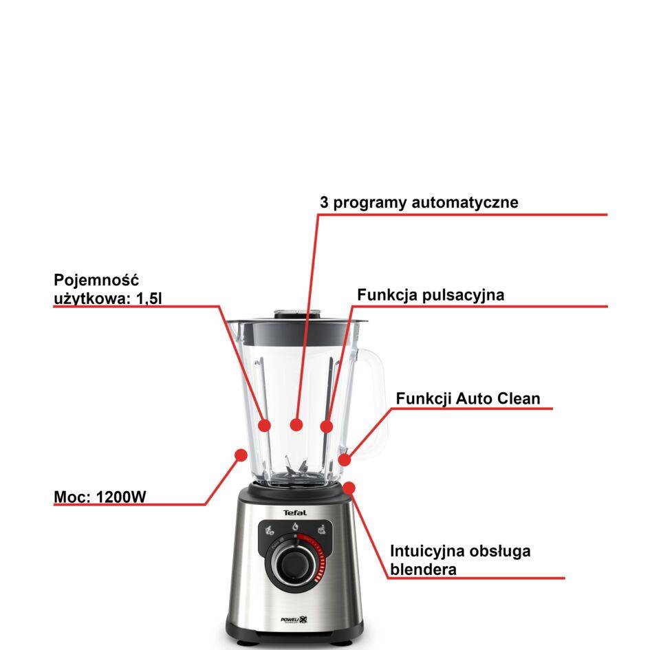 Blender kielichowy, Perfectmix+ BL871D, 1200W, automatyczne czyszczenie