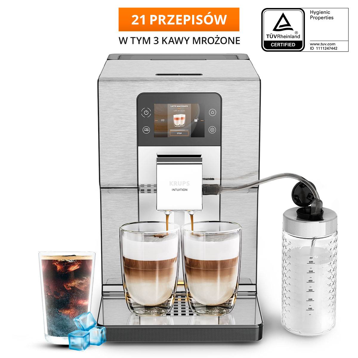 Ekspres automatyczny do kawy KRUPS INTUITION EXPERIENCE+ EA877D (stal/grafit)