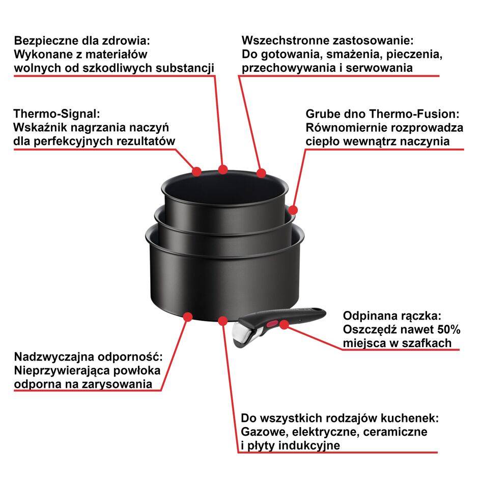 Zestaw garnków TEFAL INGENIO UNLIMITED - 4 elementy