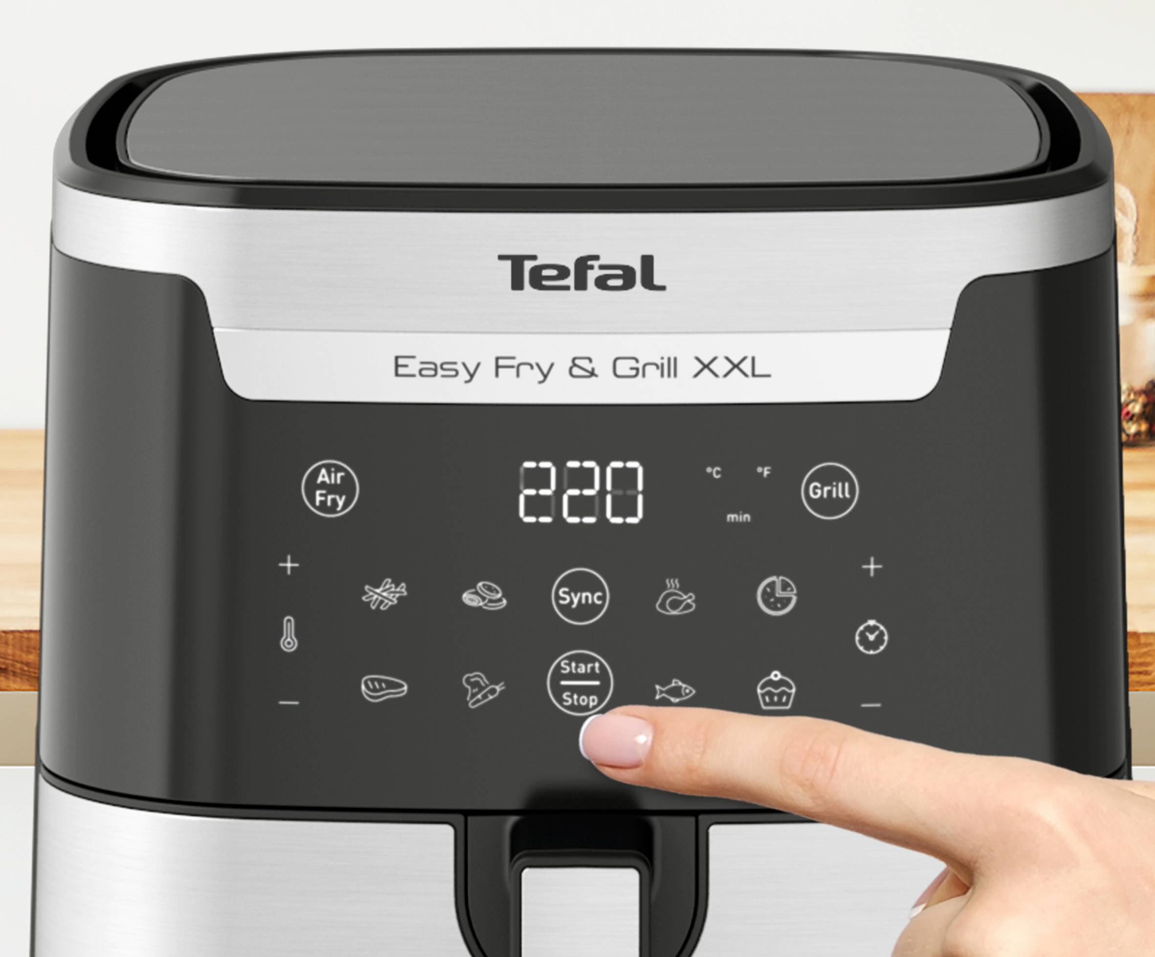 Frytkownica beztłuszczowa, Tefal Easy Fry&Grill XXL EY801D, pojemność 6,5 l, funkcja grilla