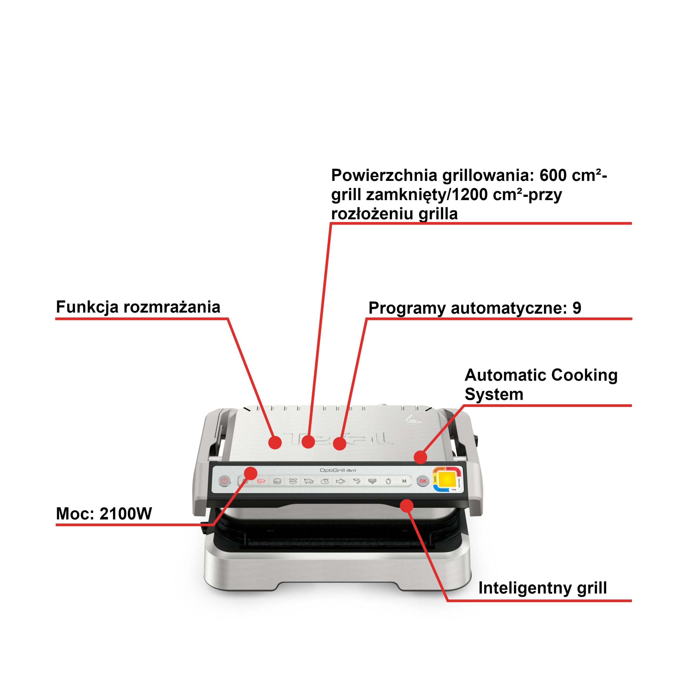 Grill elektryczny TEFAL OPTIGRILL GC774D