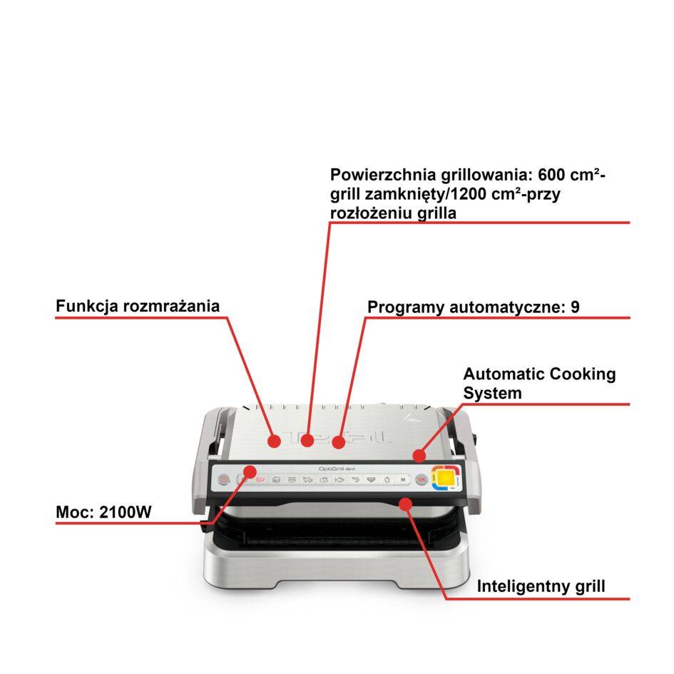 Grill elektryczny TEFAL OPTIGRILL GC774D
