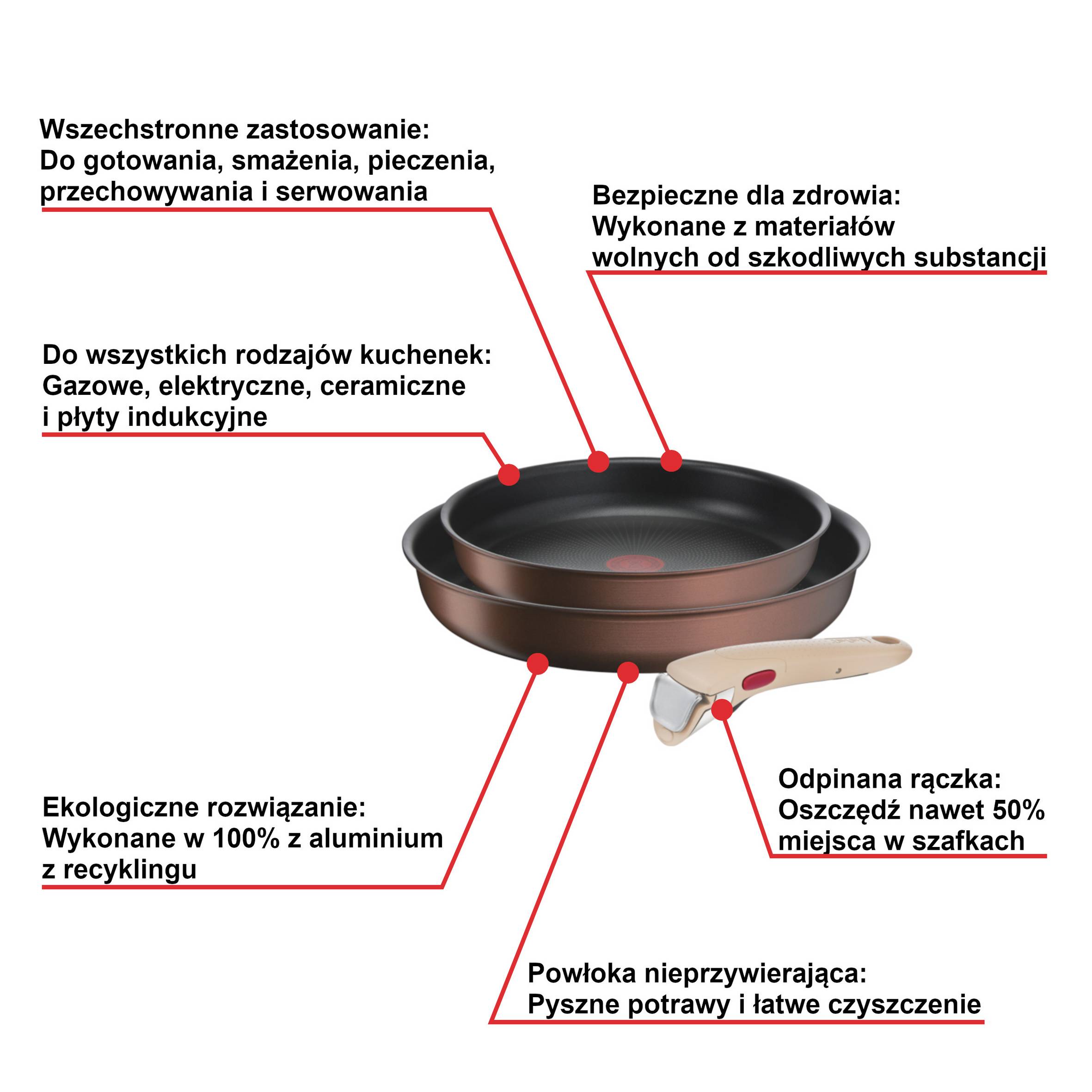 Zestaw patelni TEFAL INGENIO ECO RESPECT - 3 elementy
