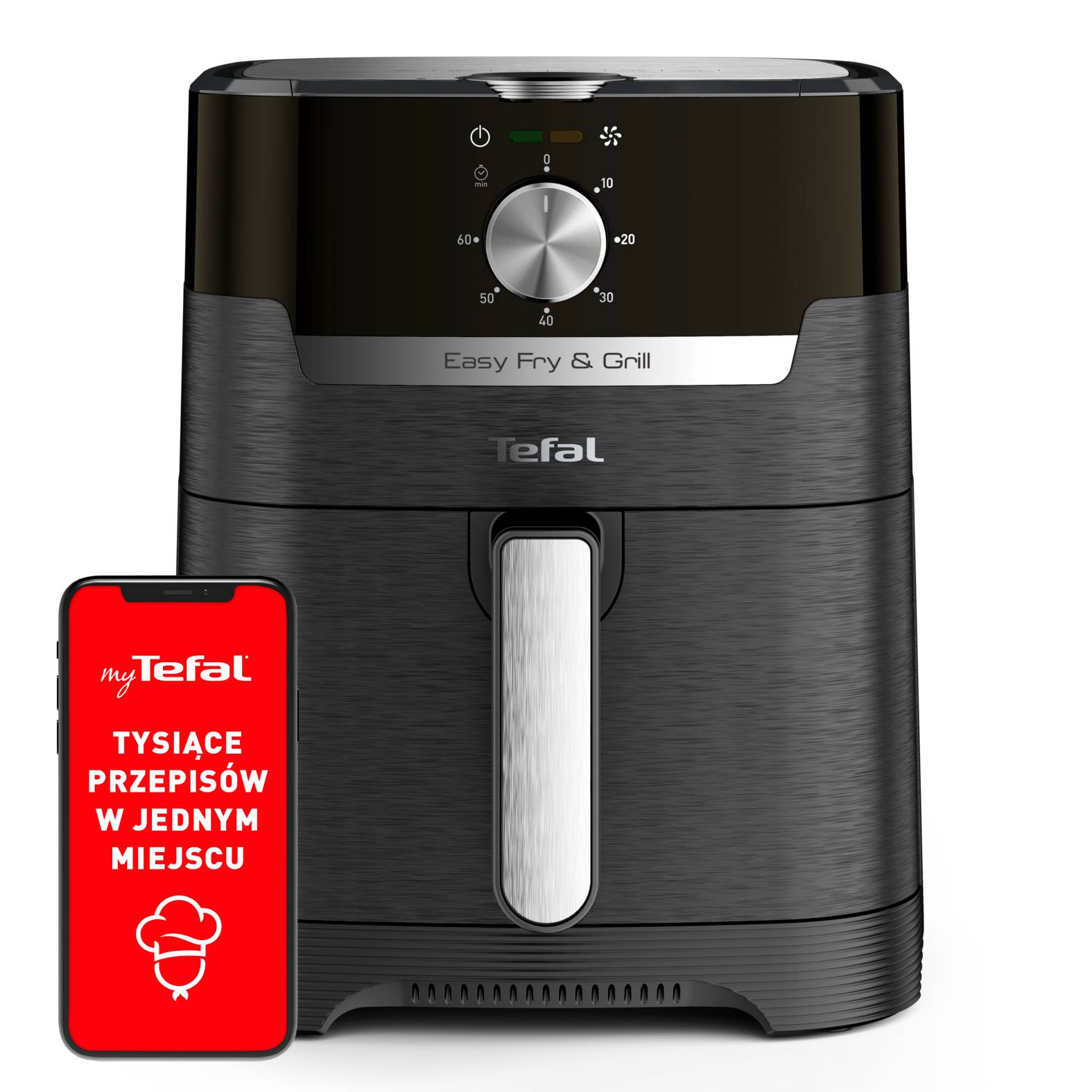 Frytkownica beztłuszczowa, Tefal Easy Fry&Grill EY5018, pojemność 4,6 l, funkcja grilla