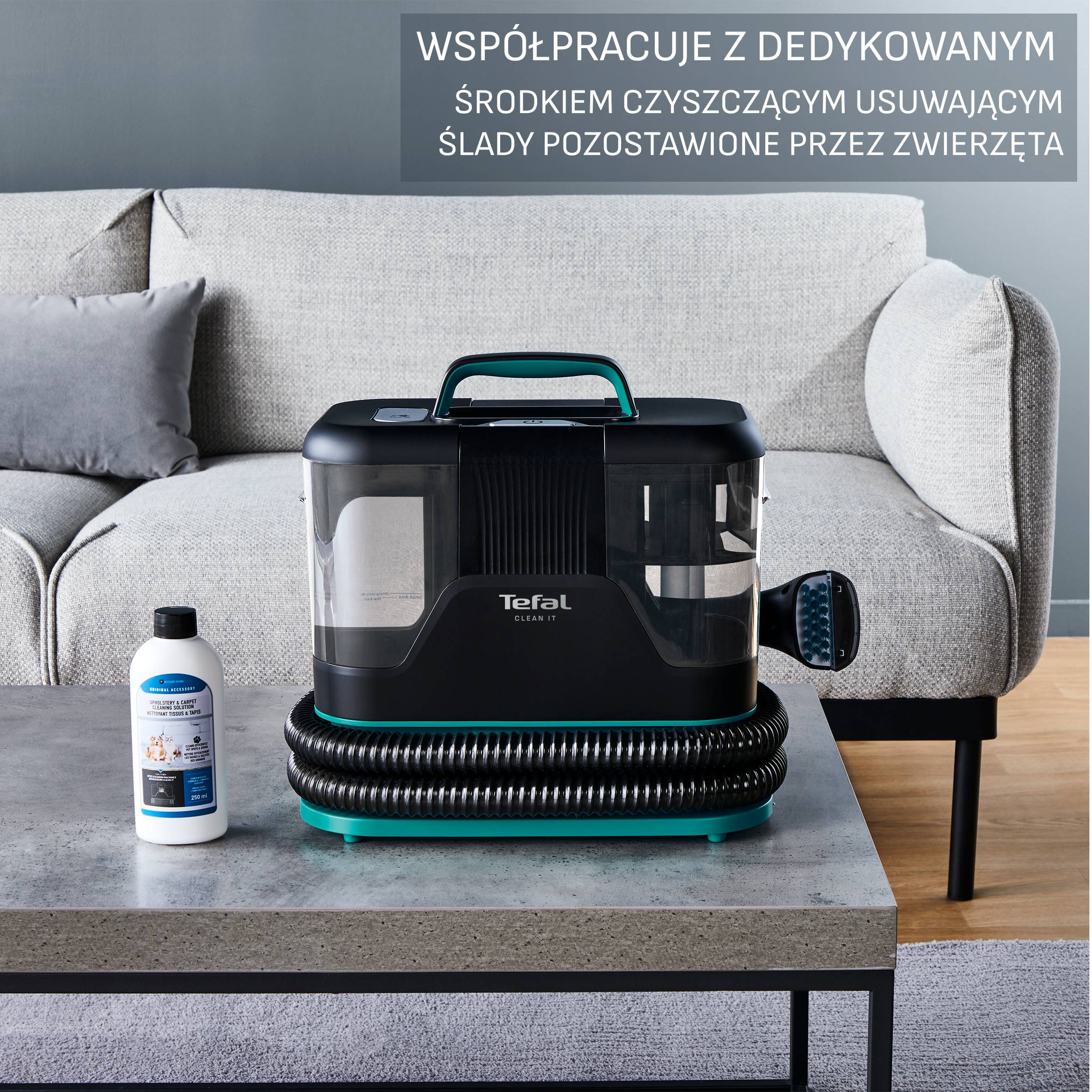Odkurzacz piorący Tefal Clean It, do dywanów, tapicerki, 750 W