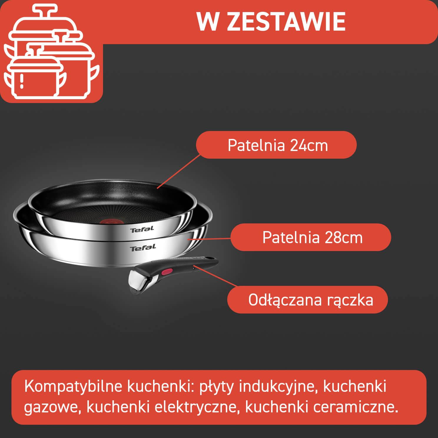 Zestaw patelni TEFAL INGENIO EMOTION - 3 elementy