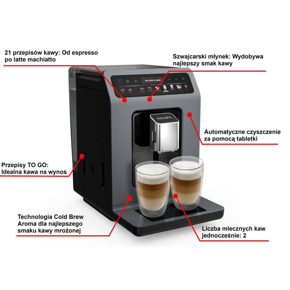 Ekspres do kawy automatyczny KRUPS EVIDENCE HOT&COLD EA898