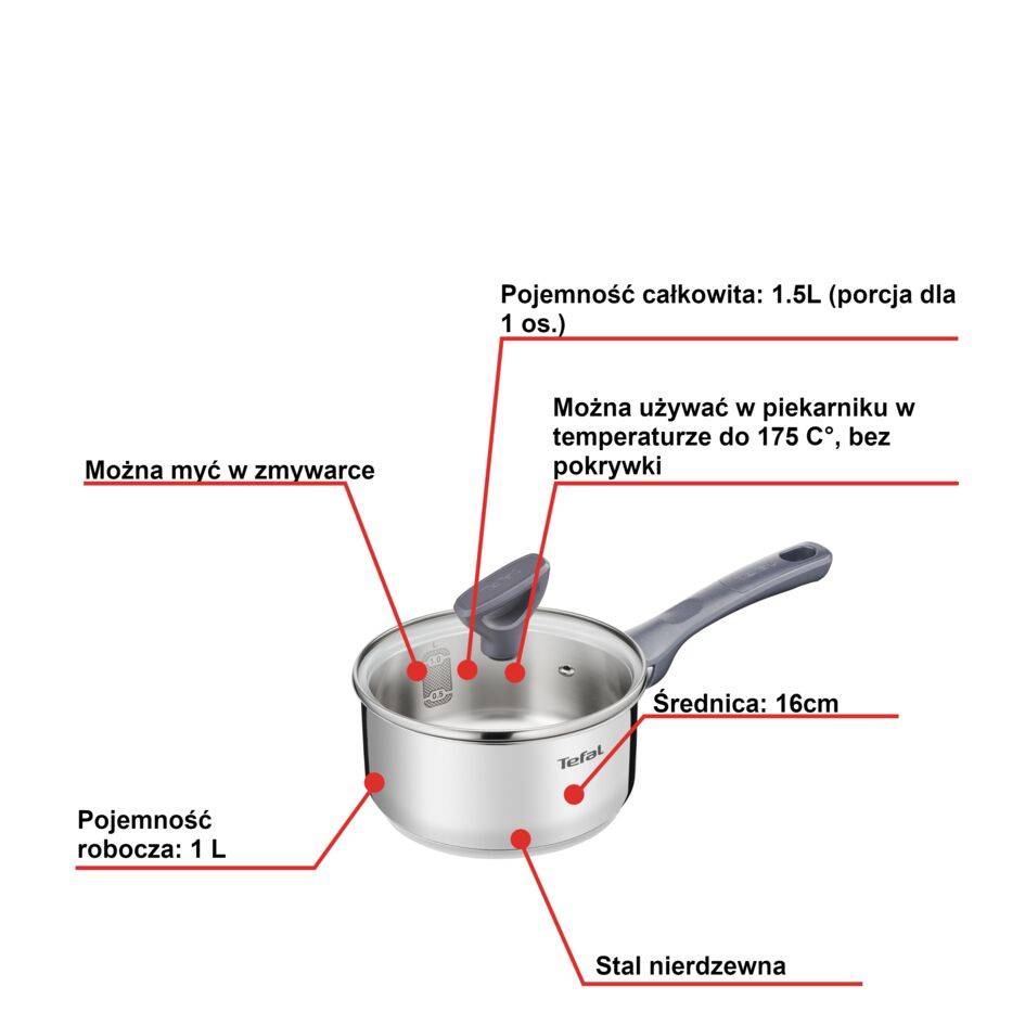 Rondel TEFAL DAILY COOK 16cm (1.5l)+pokrywka