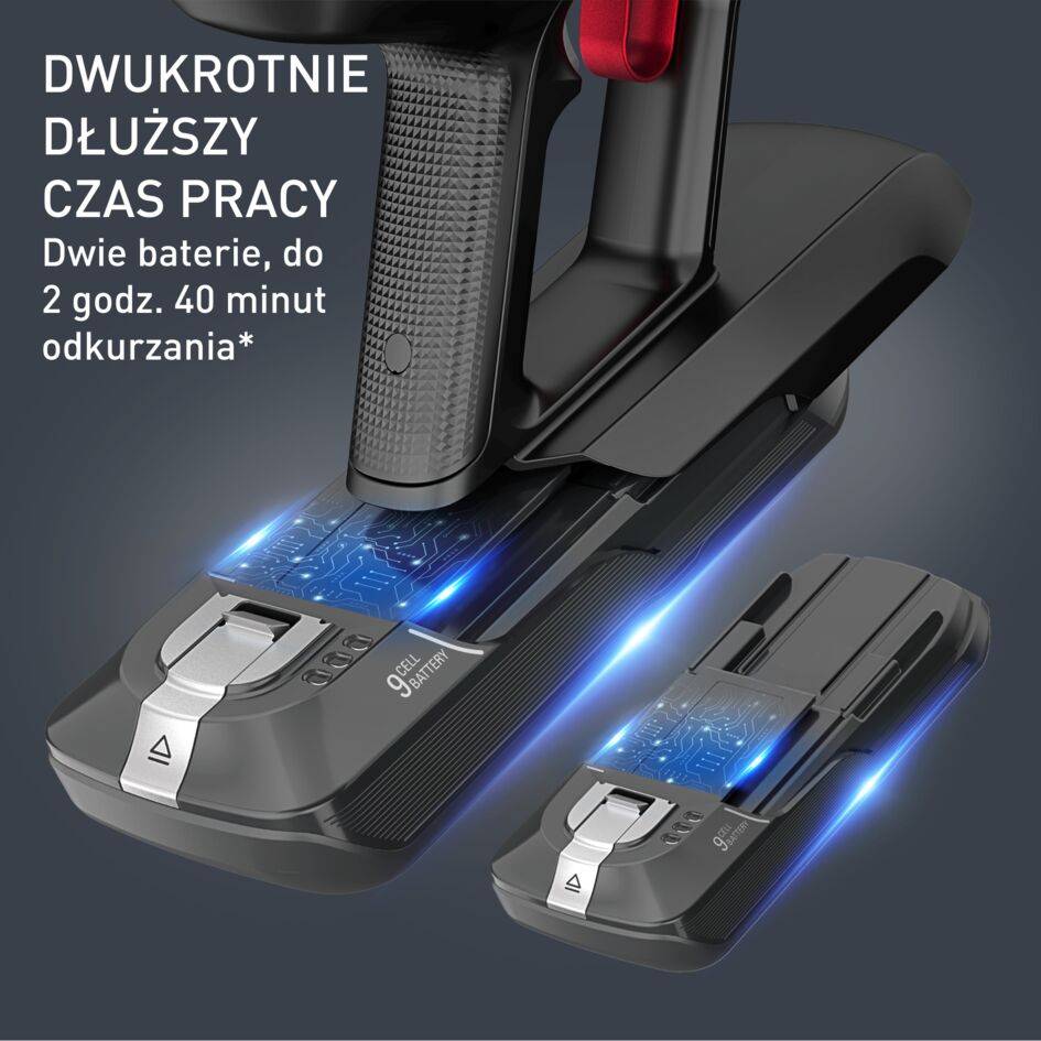 Odkurzacz bezprzewodowy, Tefal X-Force Flex 15.60, 245 AW, 160 min, mopowanie, 2 baterie