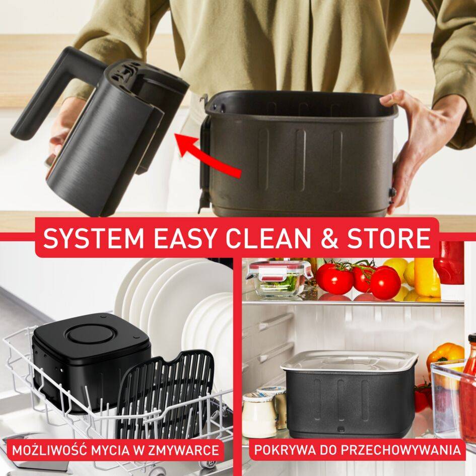 Easy Fry Silence z okienkiem podglądu, frytkownica beztłuszczowa, 5 L, technologia Silent, czarny