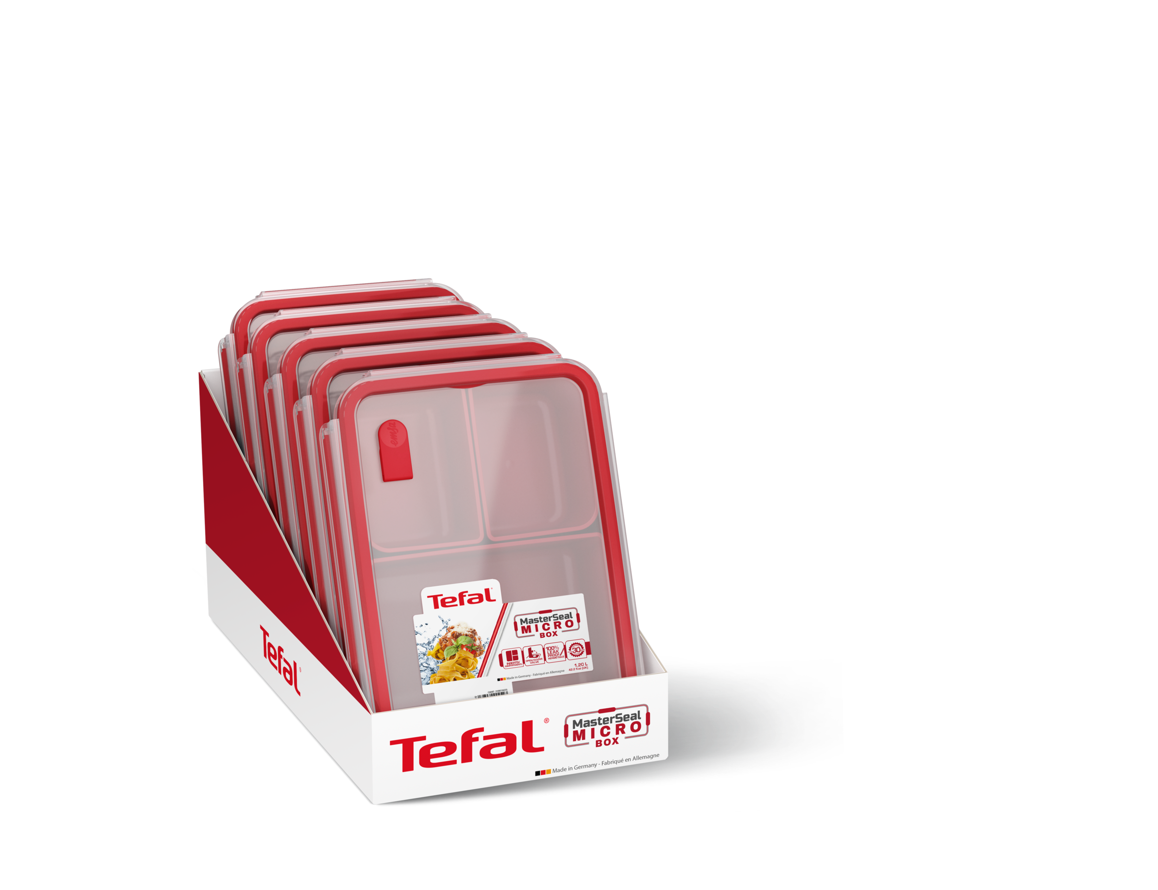 POJEMNIK CLIP&MICRO PROSTOKĄT Z POJEMNIKAMI 1.2L