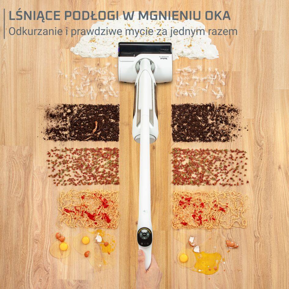 Bezprzewodowy odkurzacz myjący Tefal X-Clean 10, 60 min, samoczyszczenie i suszenie
