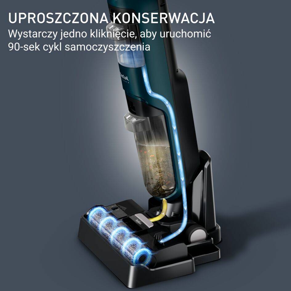Bezprzewodowy odkurzacz myjący Tefal X-Clean 2, 35 min, samoczyszczenie
