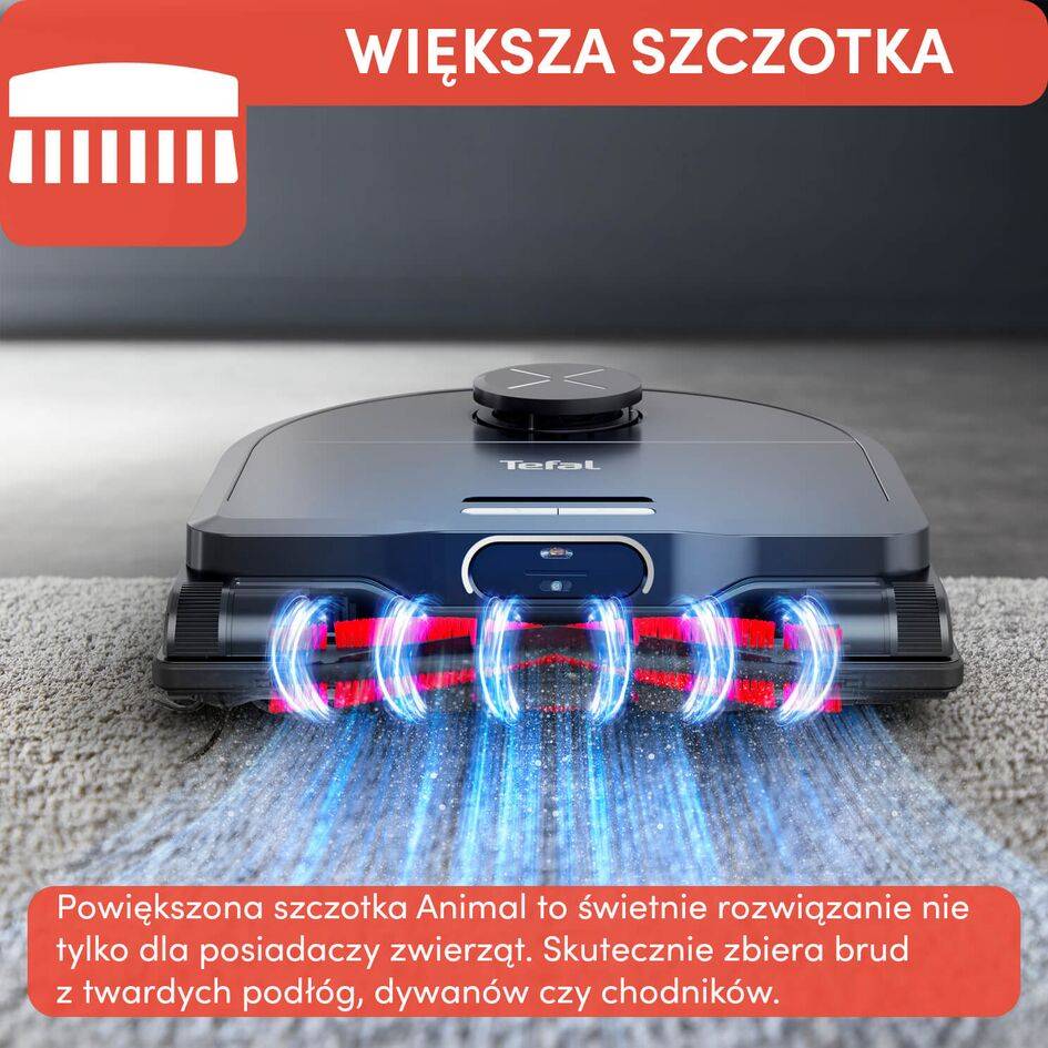 Robot sprzątający, Tefal X-Plorer S220+, 5600 Pa, 120 min, aktywne mopowanie