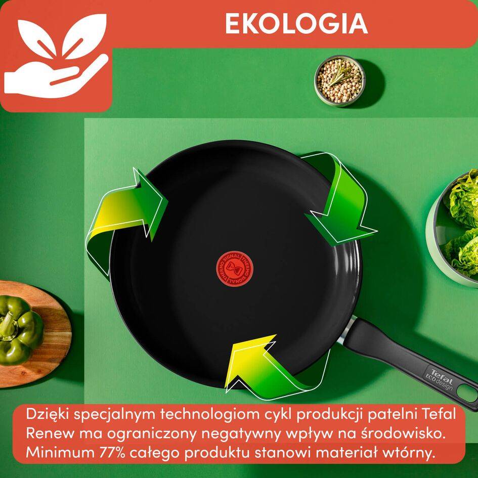 Patelnia ceramiczna TEFAL RENEW BLACK 20cm