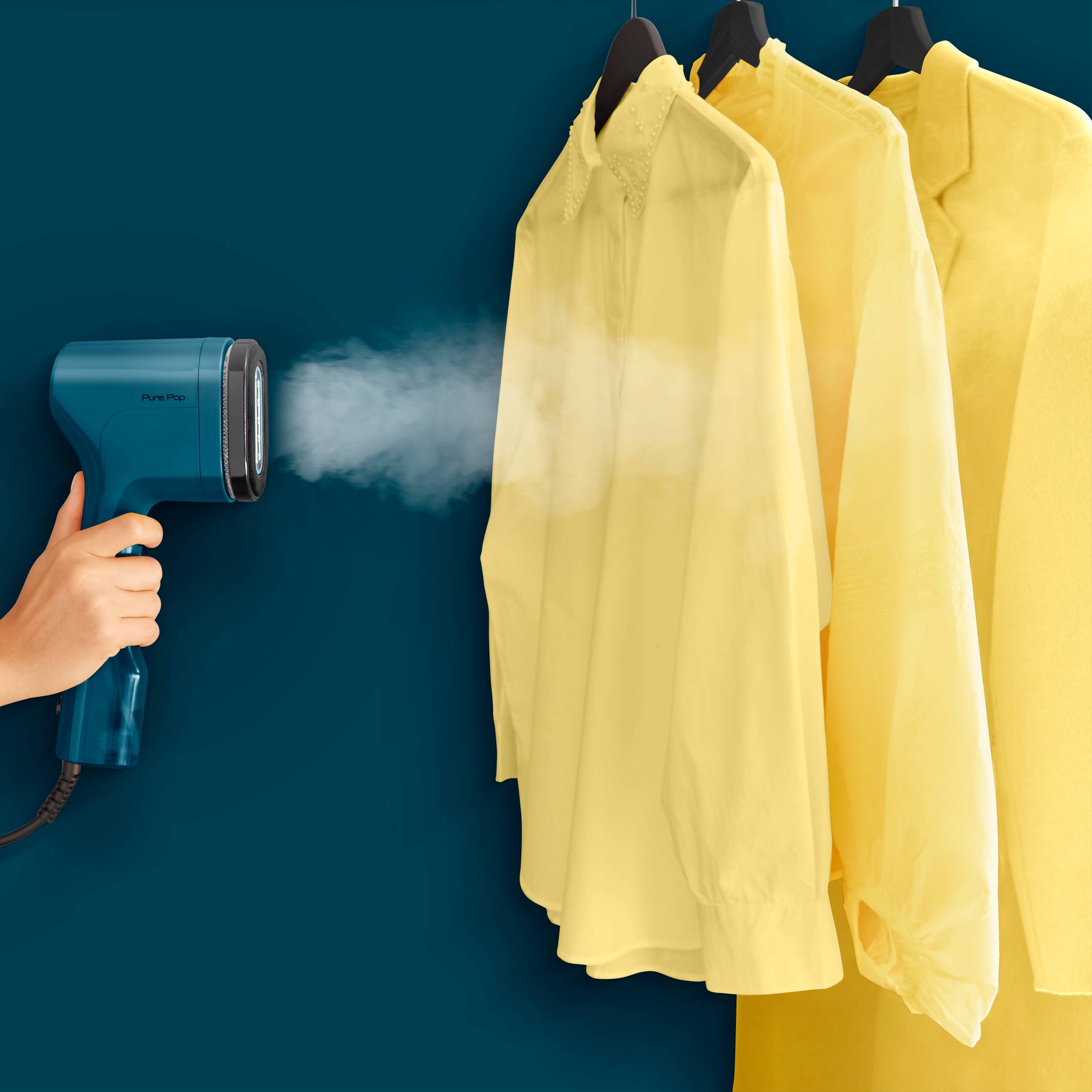 Parownica do ubrań, Tefal Pure Pop, kompaktowa, 1300 W, granatowa