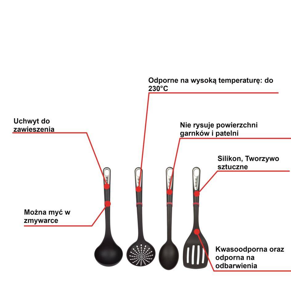 Zestaw przyborów kuchennych TEFAL INGENIO - 4 elementy