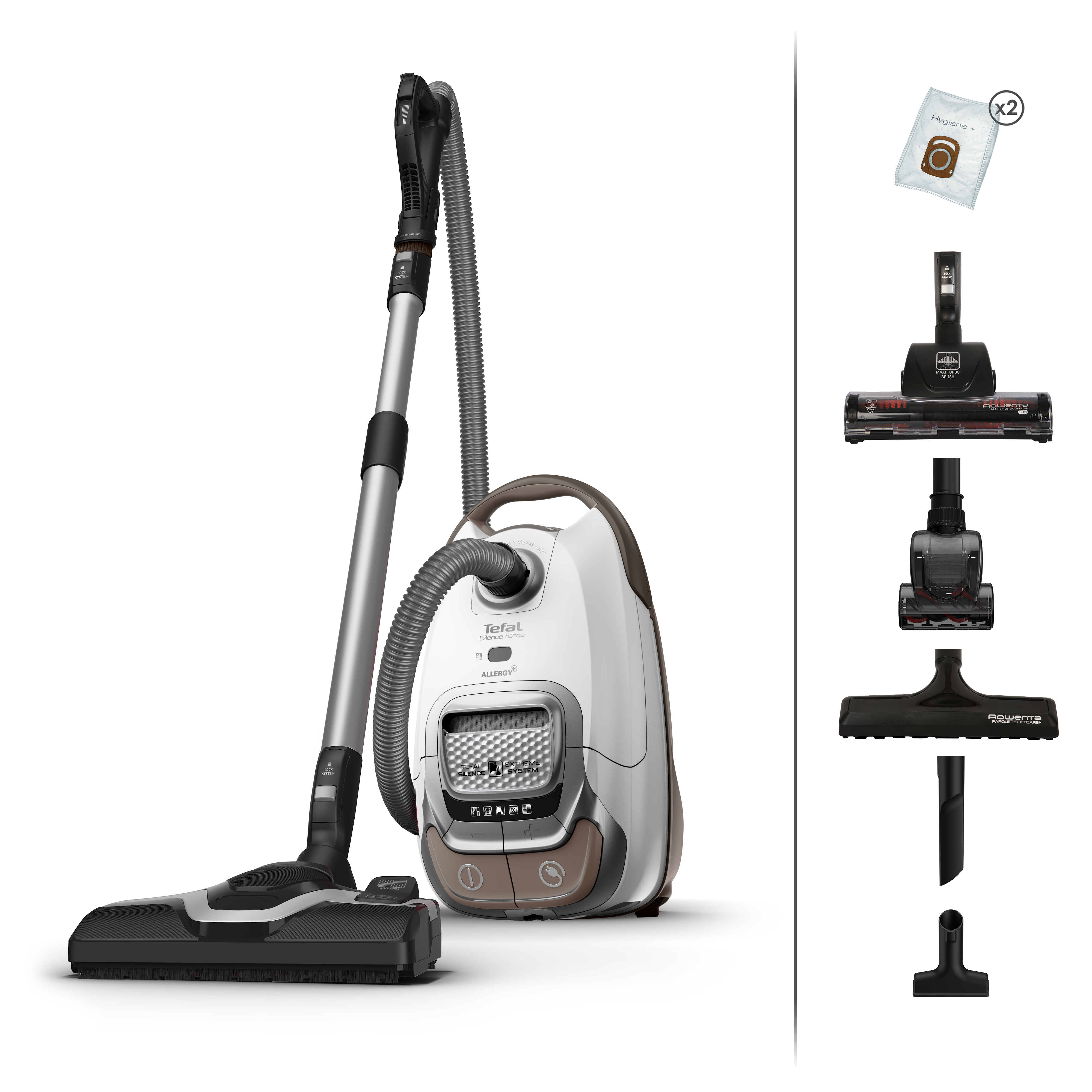 Tefal Silence Force Allergy+, odkurzacz workowy, 400 W, dla alergików, cichy