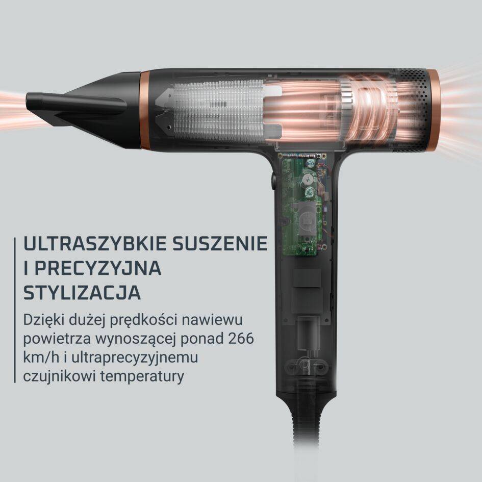 Suszarka do włosów, Rowenta Nano, kompaktowa, jonizacja, 3 poziomy