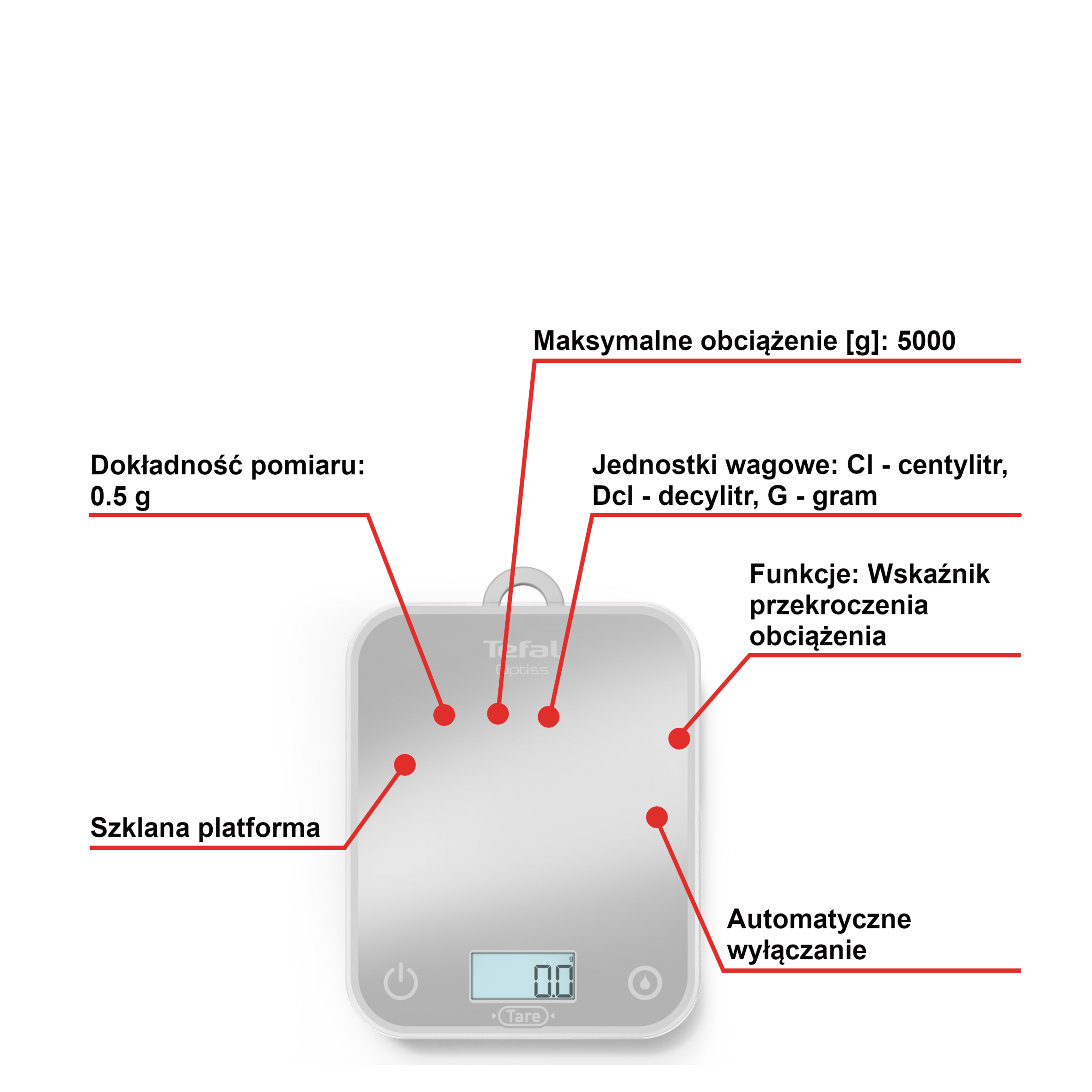 Waga kuchenna TEFAL OPTISS 5kg srebrna