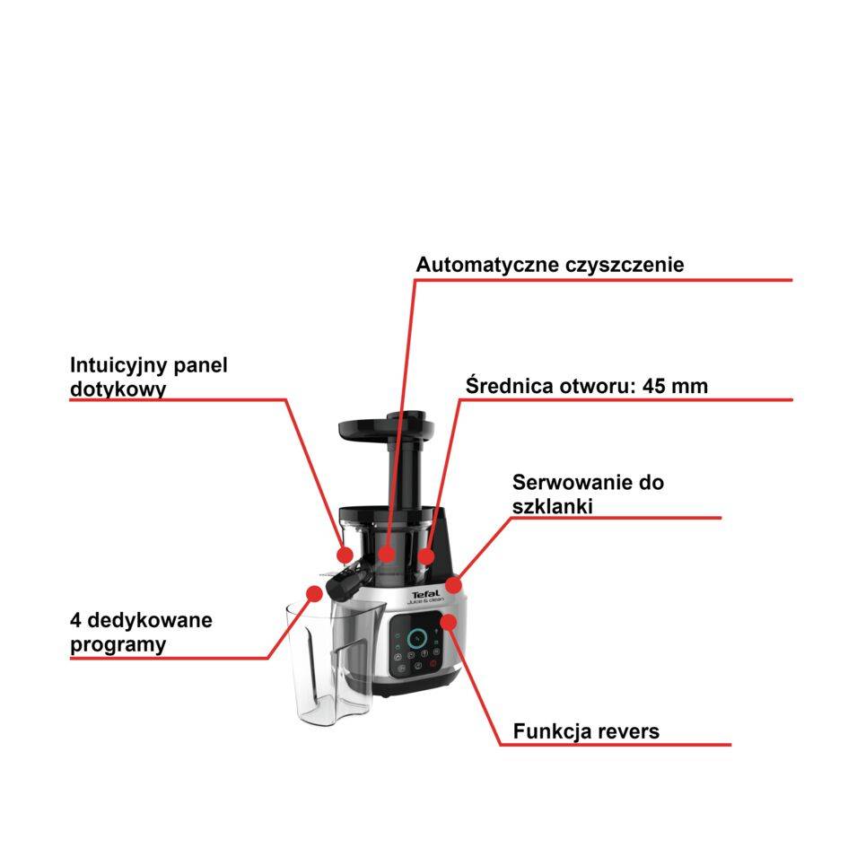 Wyciskarka wolnoobrotowa TEFAL JUICE&CLEAN ZC420E38