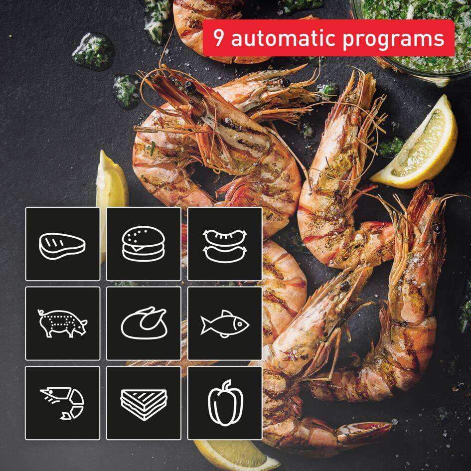 OptiGrill 2 w 1 GC772830 Perfekcyjnie dobrana temperatura i czas