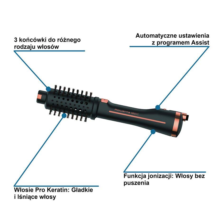 Suszarko-lokówka, Rowenta Ultimate Experience, obrotowa, ceramiczna, jonizacja
