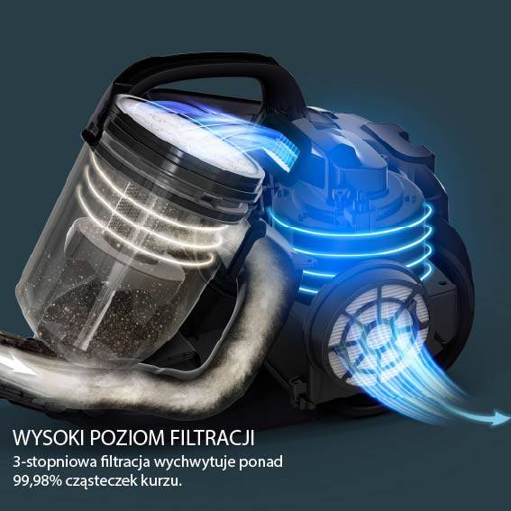 Tefal Swift Power Cyclonic, odkurzacz bezworkowy, 900 W, dla alergików, 1,5 l 