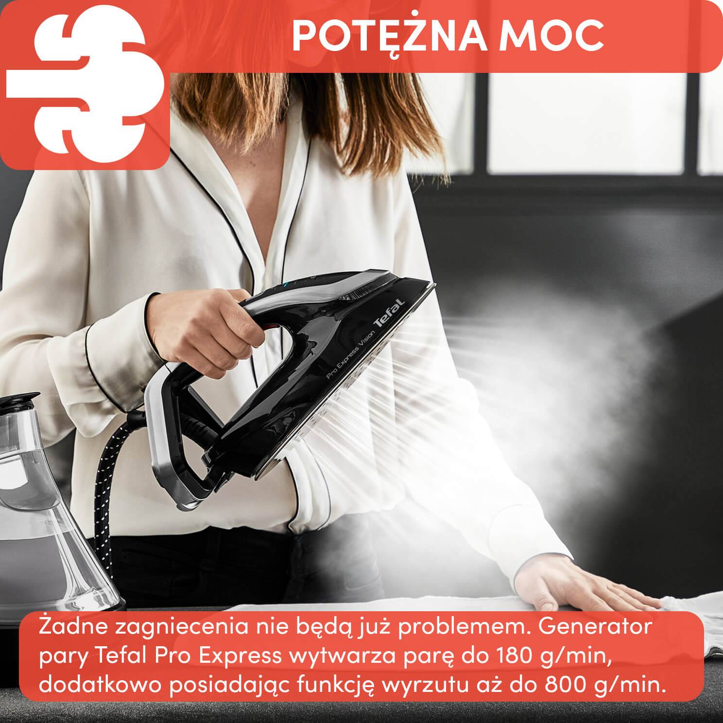 Generator pary, Tefal Pro Express Vision, 180 g/min, 9 bar, cichy