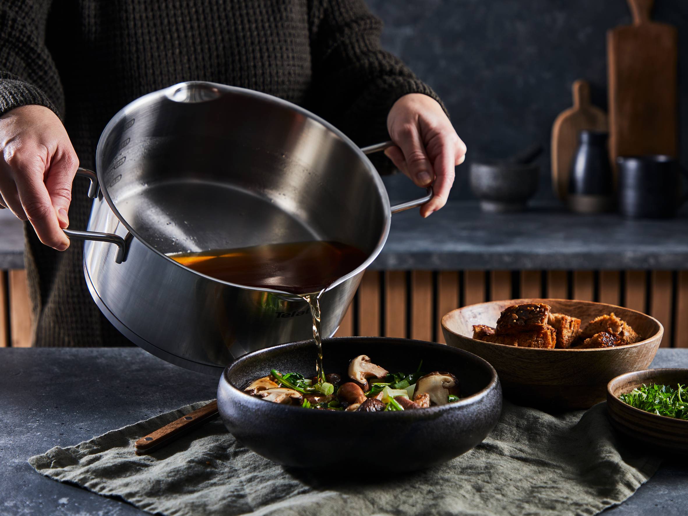 Zestaw garnków, Tefal Nordica, 8 elementów, stal nierdzewna, pokrywki