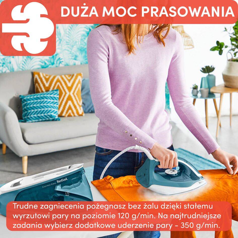 Generator pary, Tefal Express Easy SV6131, 120 g/min, 1.7 L