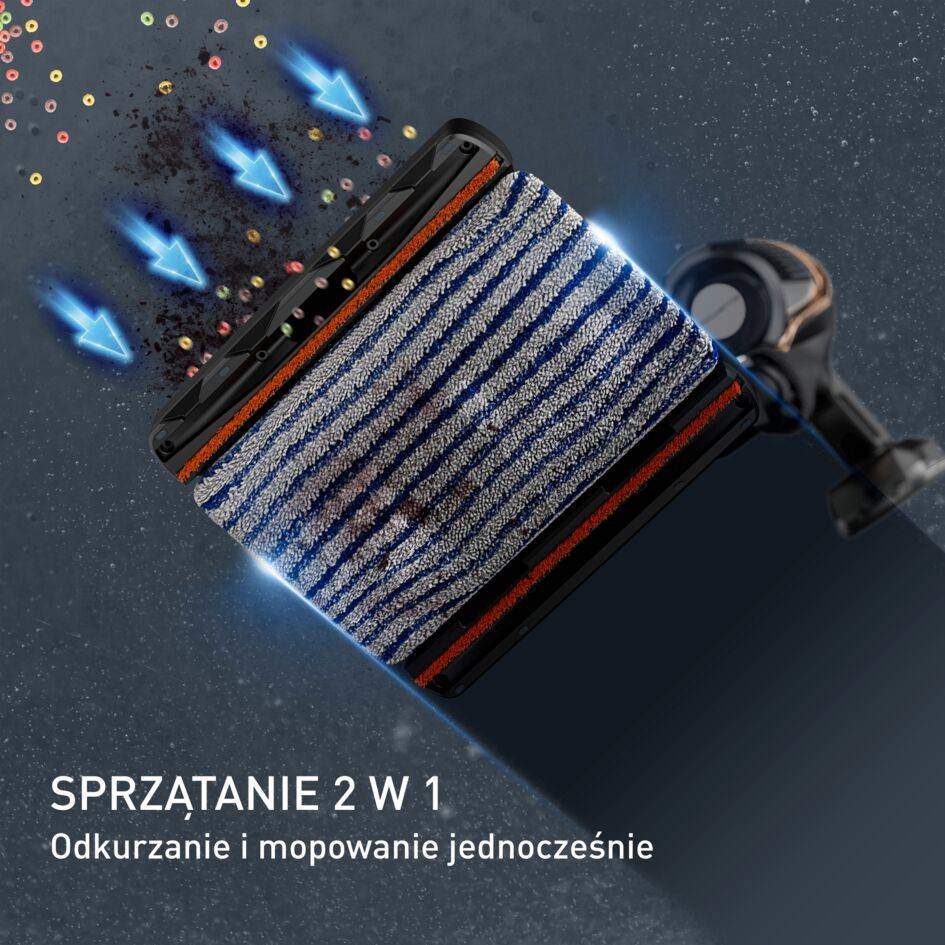 Odkurzacz bezprzewodowy, Tefal X-Force Flex 15.60, 245 AW, 160 min, mopowanie, 2 baterie