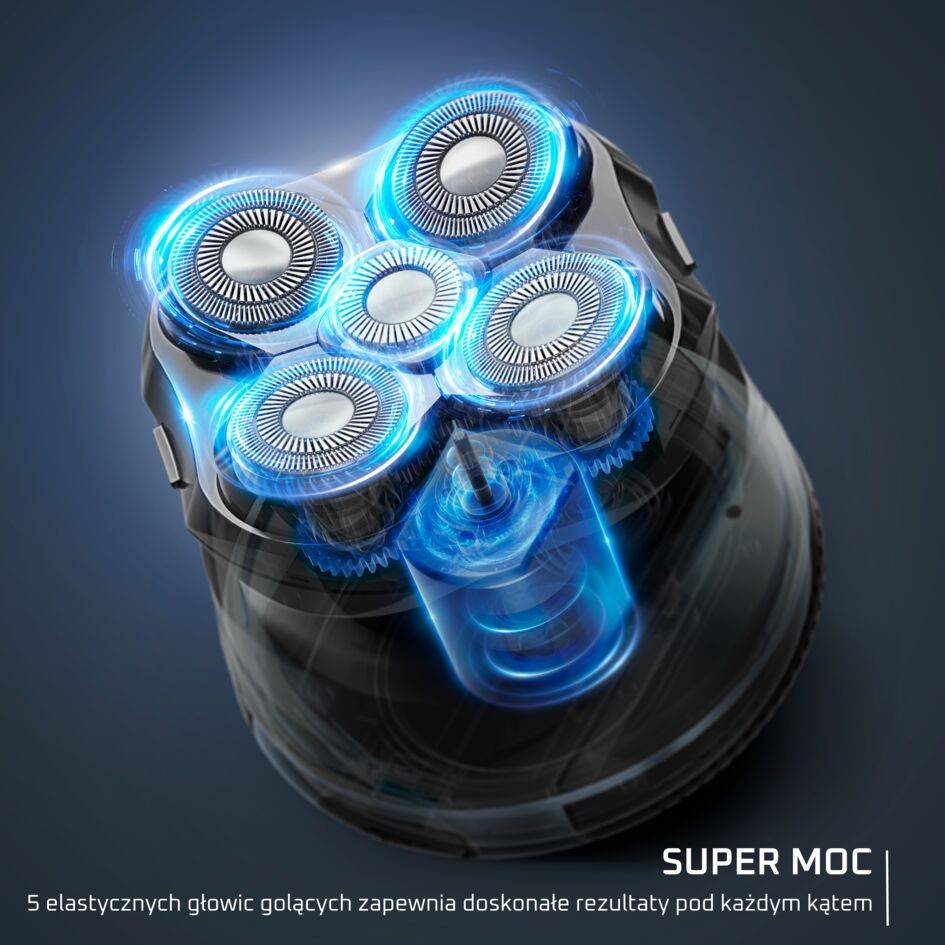 Golarka do głowy, Rowenta GentleBald, 5 głowic golących, ostrza tytanowe