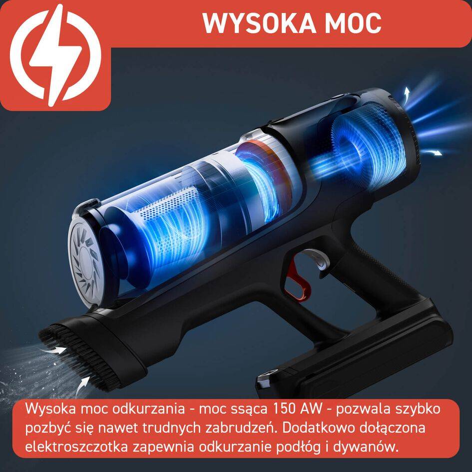 Odkurzacz bezprzewodowy, Tefal X-Force Flex 13.60, 150 AW, 60 min, aktywne mopowanie