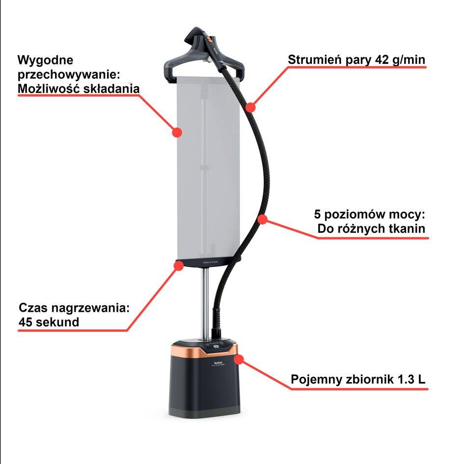 Stacja parowa, Tefal Pro Style, stojąca, 2000 W, 1,3 l