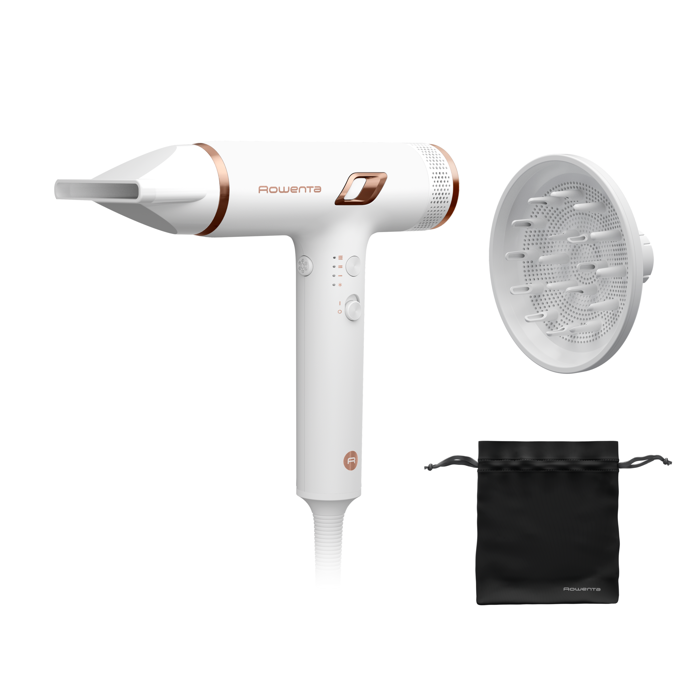 Suszarka do włosów, Rowenta Nano, jonizacja, kompaktowa, 3 poziomy