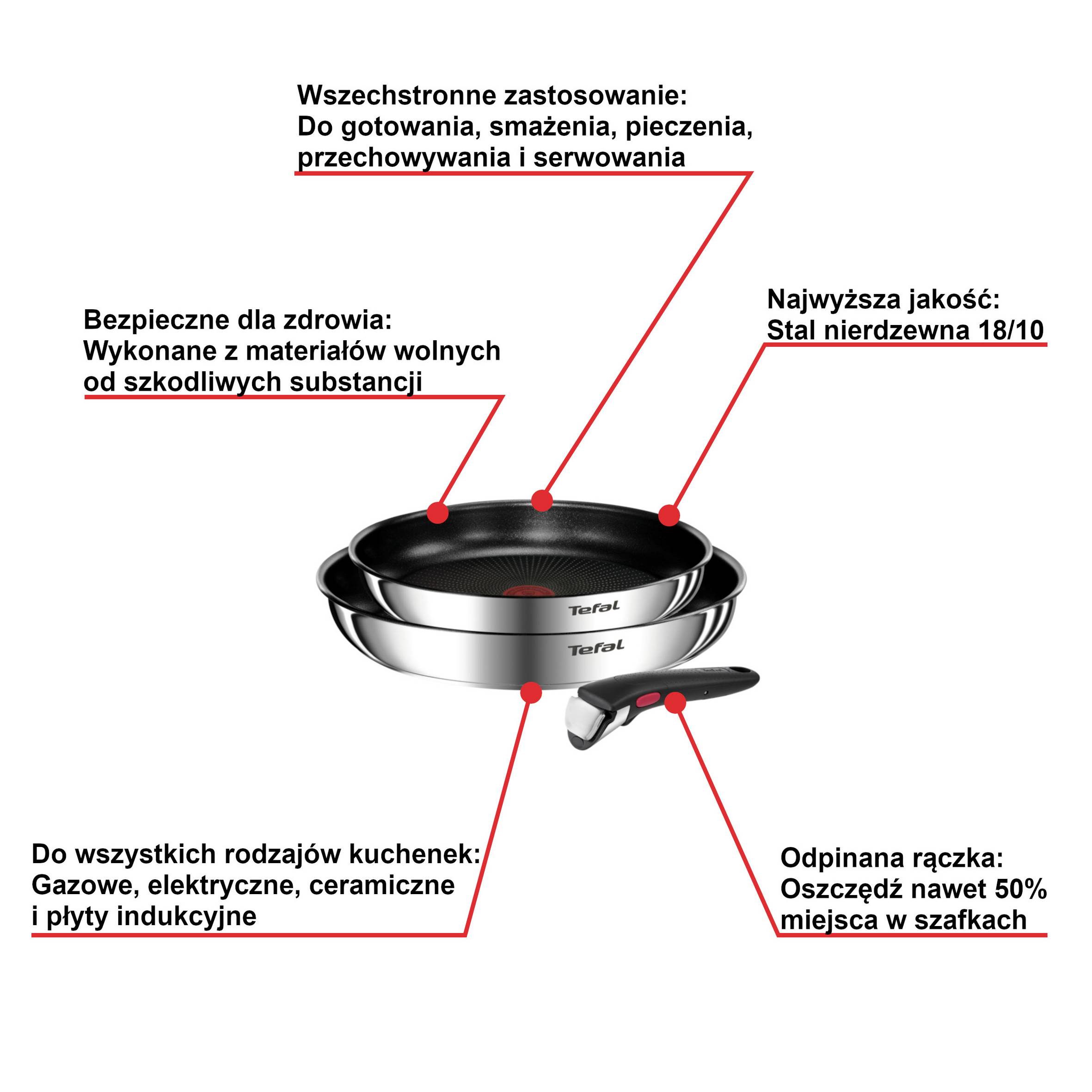 Zestaw patelni TEFAL INGENIO EMOTION - 3 elementy