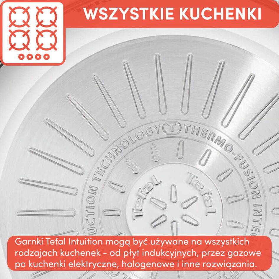 Zestaw garnków z pokrywkami TEFAL INTUITION - 10 elementów