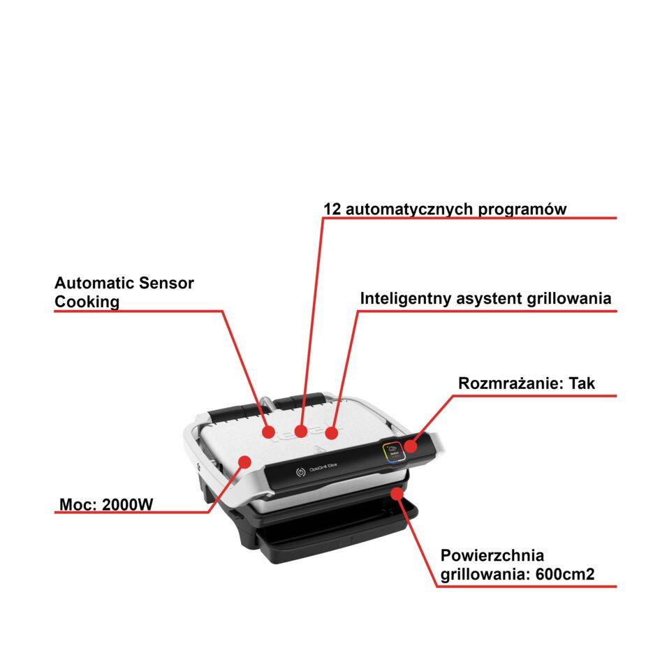 Grill elektryczny TEFAL OPTIGRILL ELITE GC750D