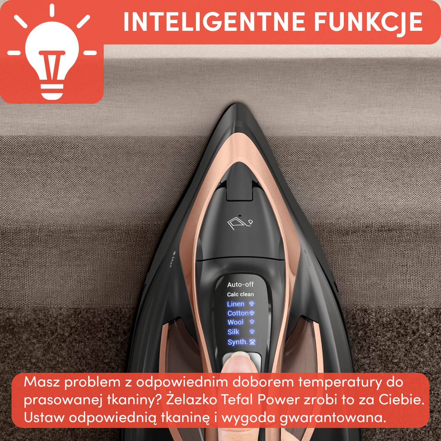 Tefal Power, żelazko parowe, 3200W, mocne, automatyczne wyłączanie