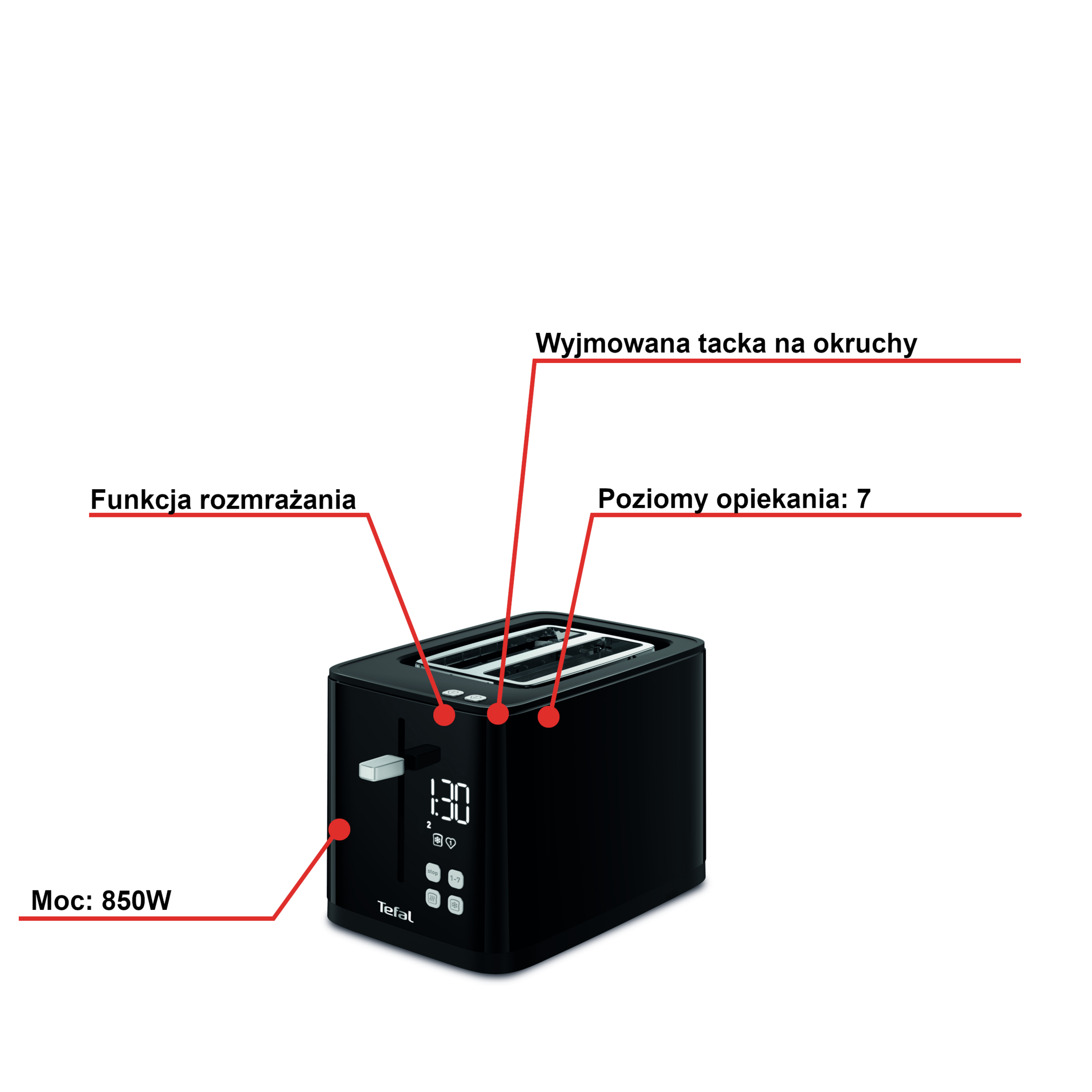 Toster TEFAL DISPLAY TOASTER TT6408