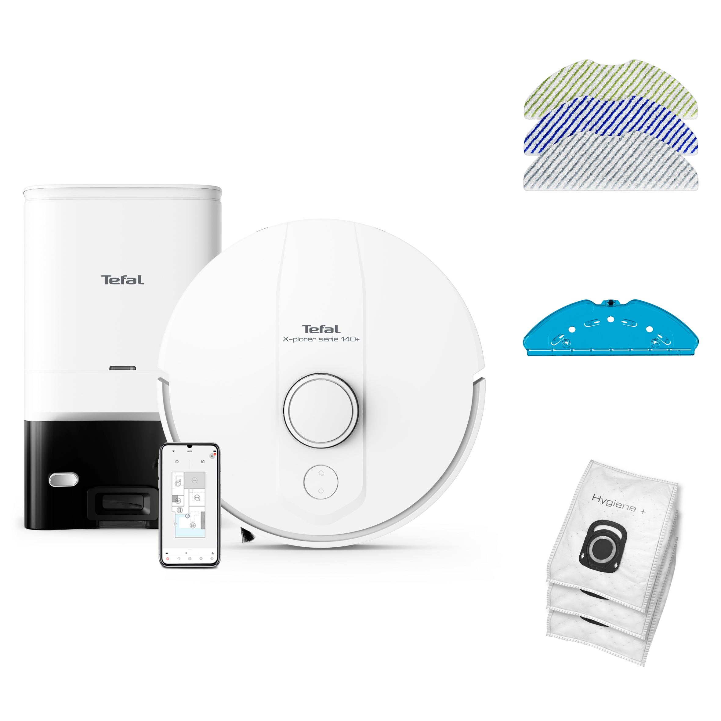 Robot sprzątający, Tefal X-Plorer S140+, 5000 Pa, 120 min, stacja opróżniająca