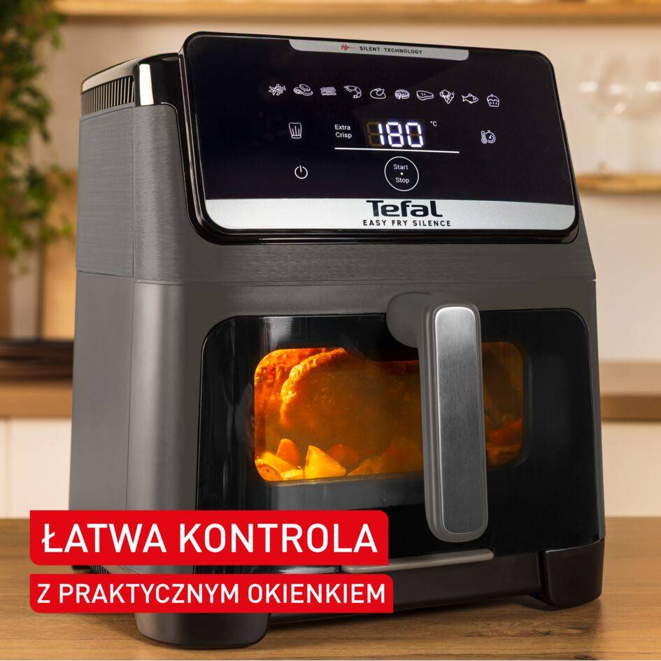 Easy Fry Silence 7 L, cicha i kompaktowa frytkownica beztłuszczowa ze zdejmowanym frontem