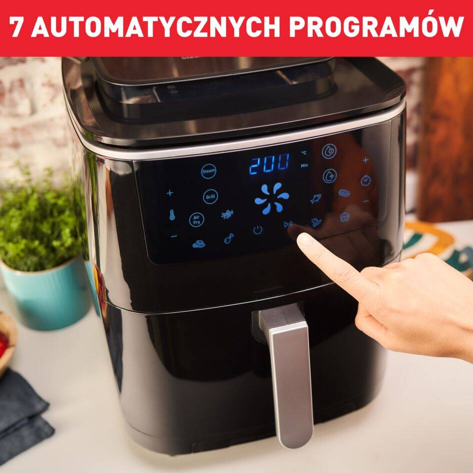 Frytkownica beztłuszczowa, Tefal Easy Fry Grill&Steam FW2018, funkcja grilla, gotowanie na parze