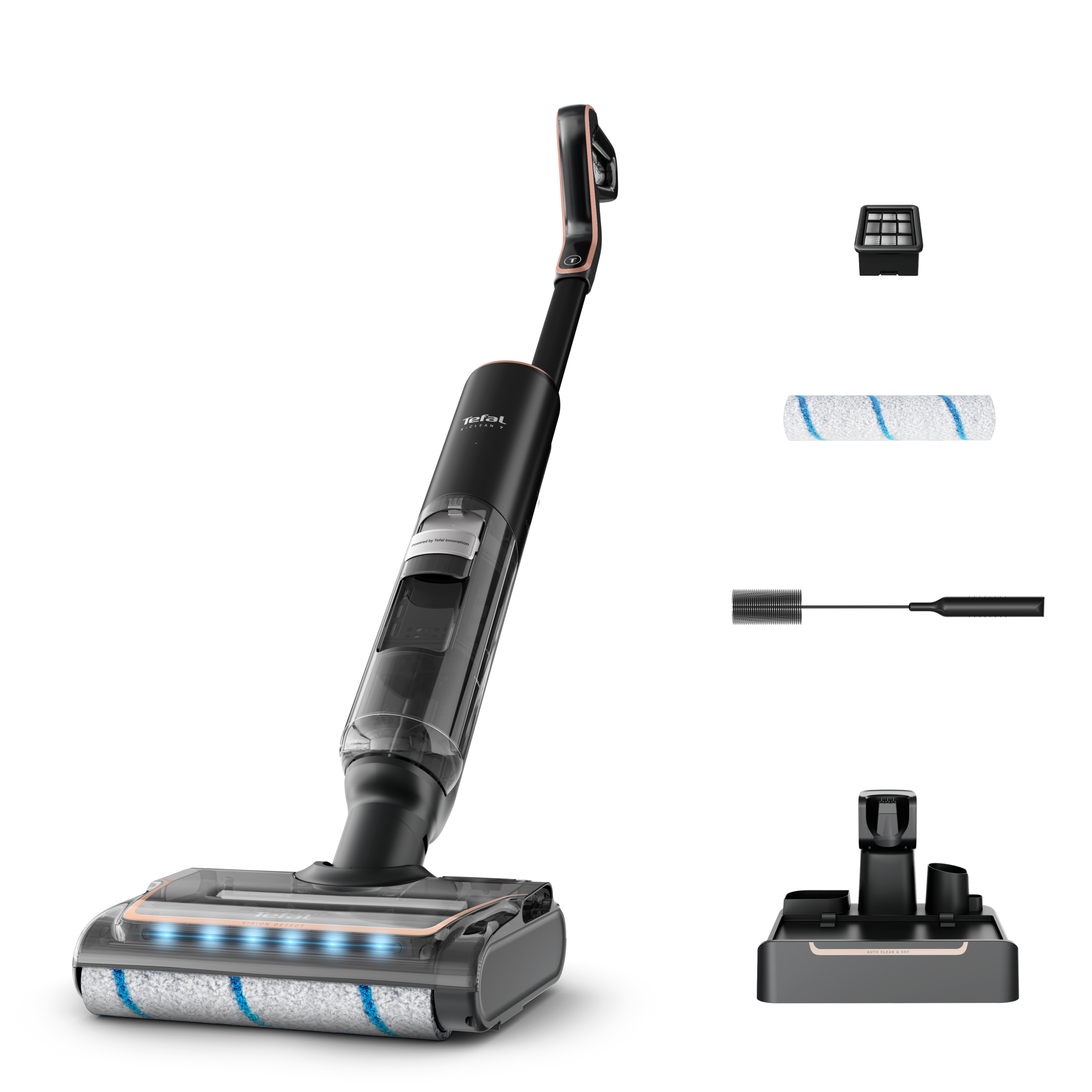 Bezprzewodowy odkurzacz myjący Tefal X-Clean 7, 50 min, samoczyszczenie i suszenie