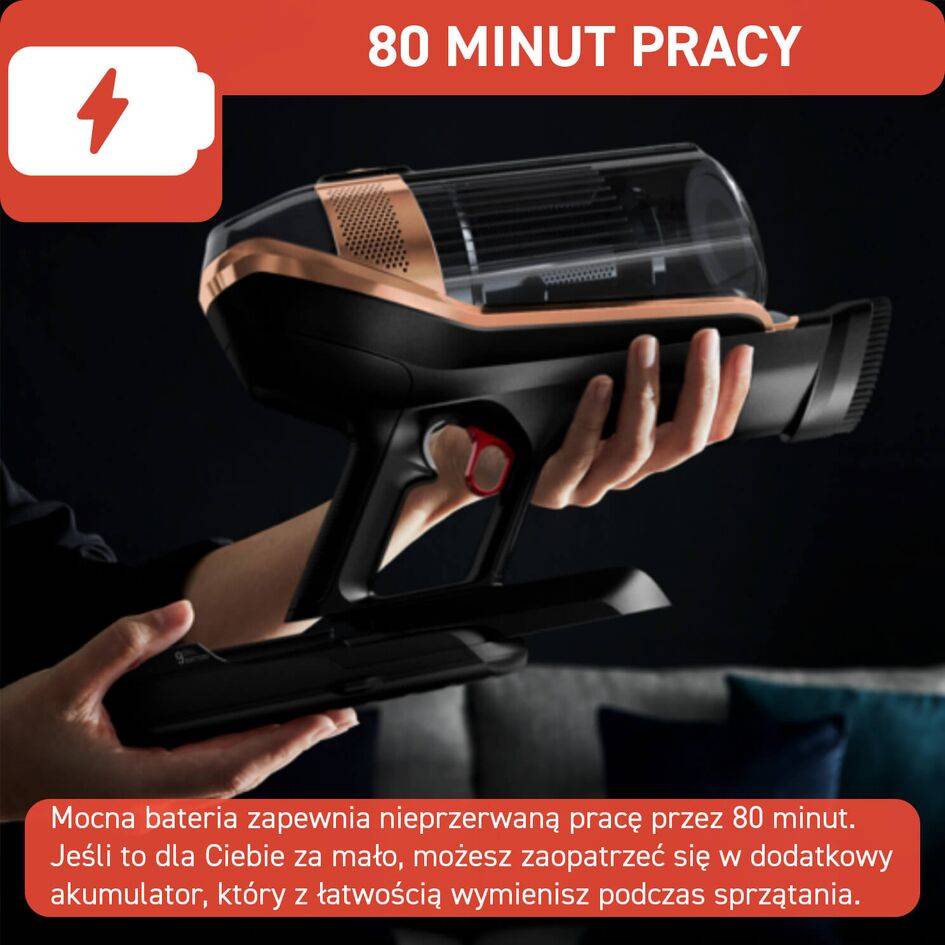 Odkurzacz bezprzewodowy, Tefal X-Force Flex 15.60, 230 AW, 80 min, mopowanie