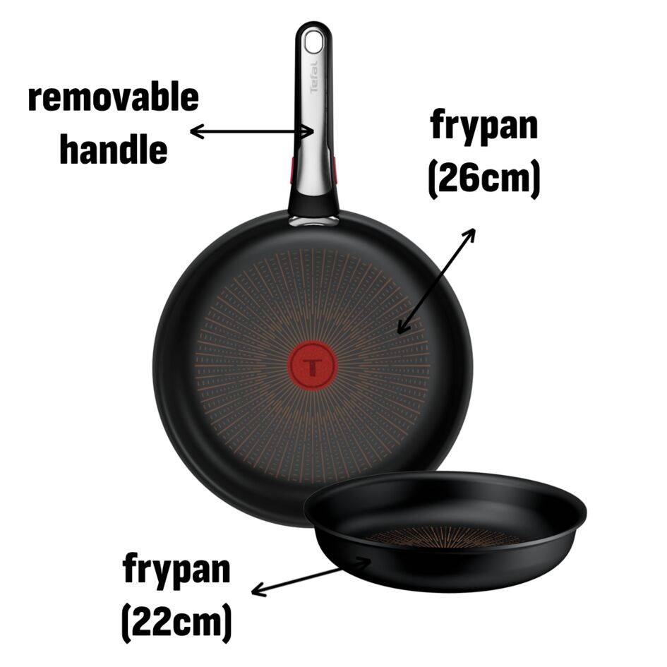 Zestaw naczyń Ingenio Excellence+ 3 elementy, możliwość układania w stos, powłoka nieprzywierająca, kompatybilne z indukcją